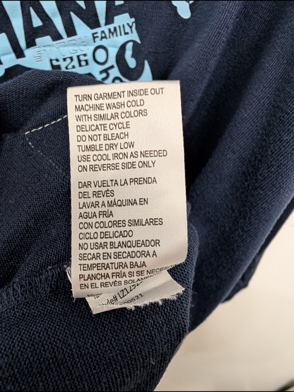 Disney Navy Long-Sleeve Sleep Shirt with Peach & Light Blue Stitch Graphic XL - Picture 6 of 6